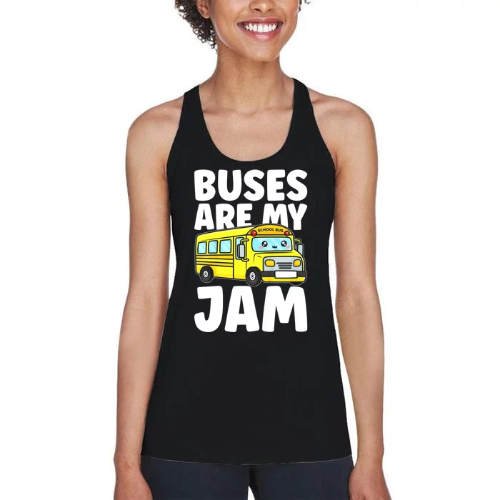 School Bus Buses Are My Jam Women's Racerback Tank