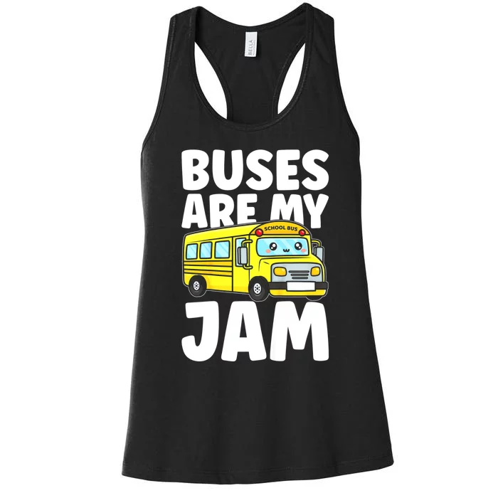 School Bus Buses Are My Jam Women's Racerback Tank