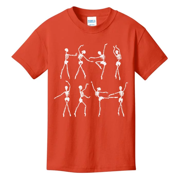 Skeleton Ballerinas Ballet Dance Cute Halloween Kids T-Shirt