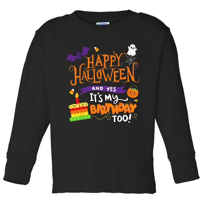 Spooky Birthday Bash Celebrating Halloween and My Special Day Toddler Long Sleeve Shirt