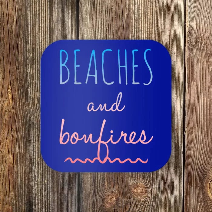 Summer Beaches Bonfires Love Saying Vacation Cute Ombre Pink Gift Coaster