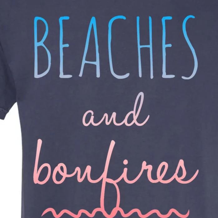 Summer Beaches Bonfires Love Saying Vacation Cute Ombre Pink Gift Garment-Dyed Heavyweight T-Shirt