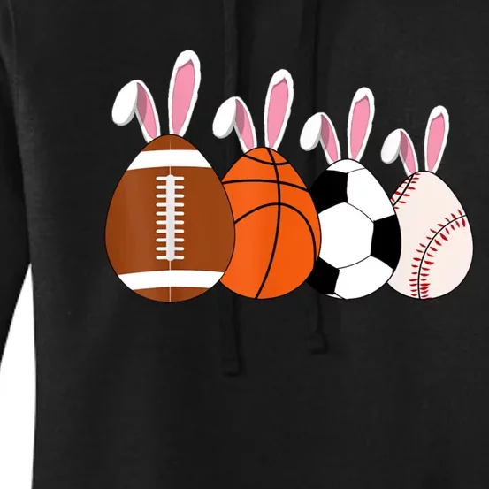 Soccer Basketball Baseball Football Sports Easter Rabbits Women's Pullover Hoodie