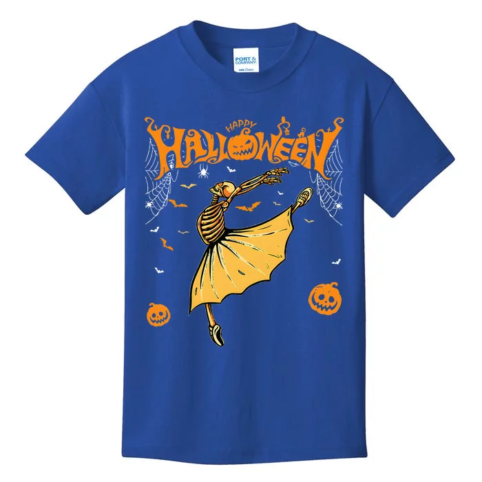 Skeleton Ballerinas Ballet Dance Cute Halloween Costume Kids T-Shirt