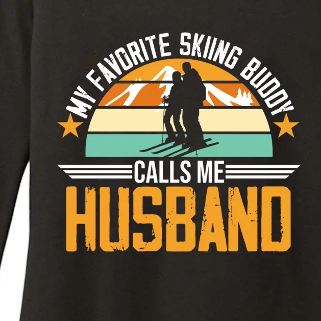 Skiing Buddy Calls Me Husband Ski Snow Skier Sports Graphic Cute Gift Womens CVC Long Sleeve Shirt