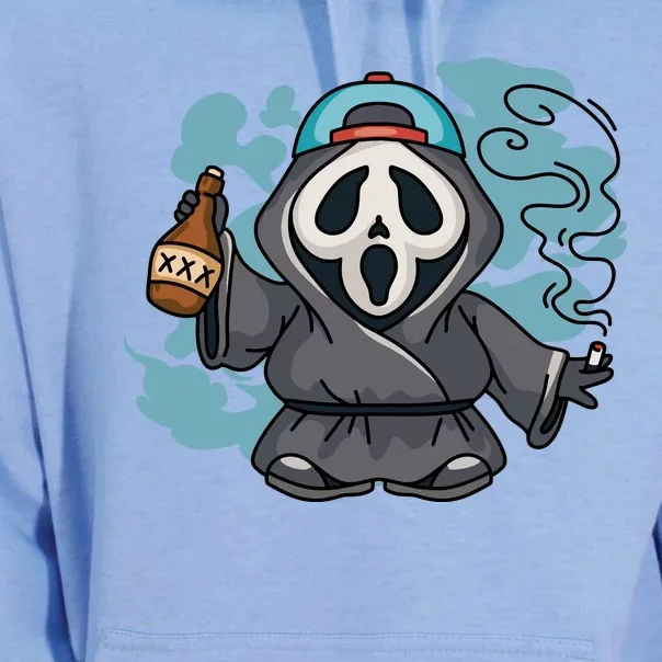 Skeleton Beer Cigar Funny Halloween Unisex Surf Hoodie