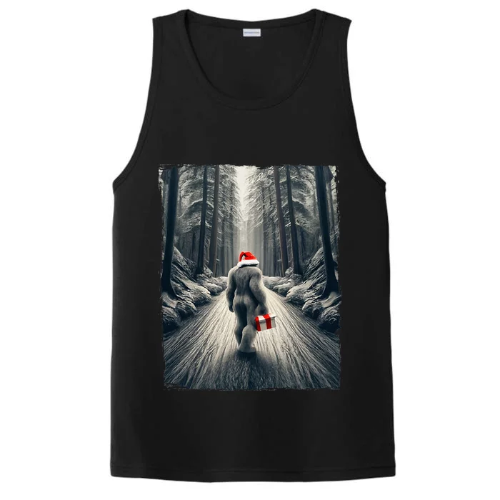 Santa Bigfoot Christmas Sasquatch Believe Performance Tank