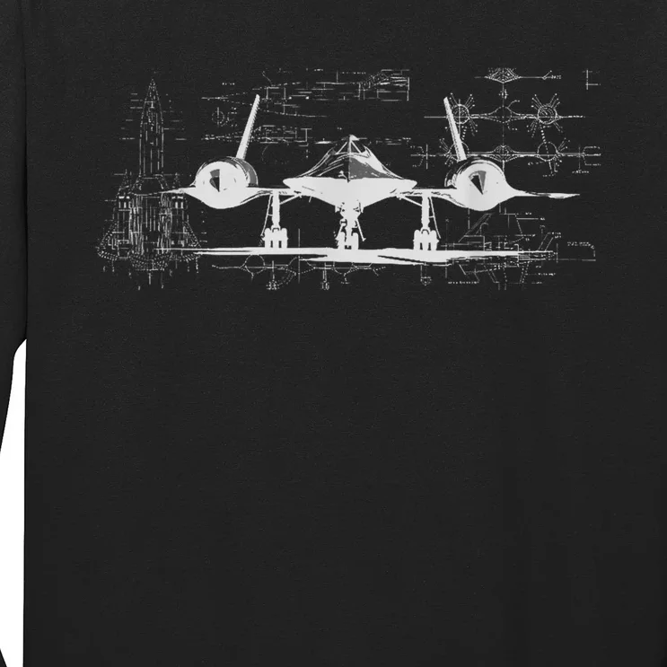 SR71 Blackbird Cold War Recon Plane Long Sleeve Shirt