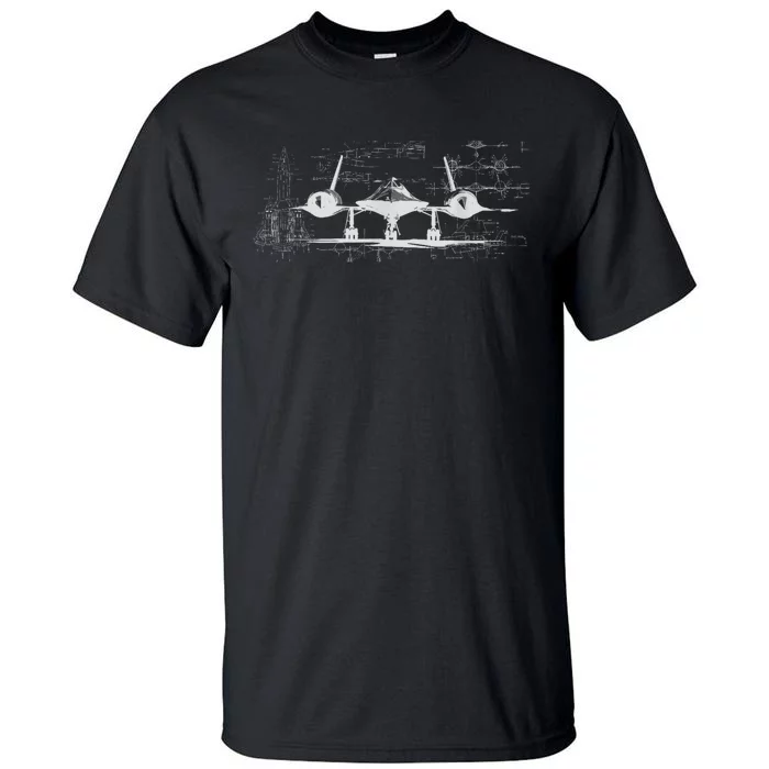 SR71 Blackbird Cold War Recon Plane Tall T-Shirt