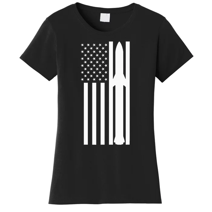 Starship Boca Chica Starbase A American Flag Women's T-Shirt