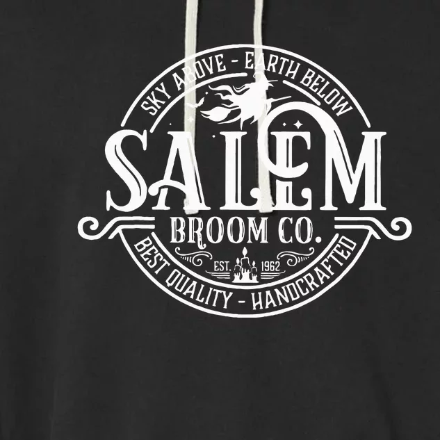 Salem Broom Company Est 1692 Halloween Classic Funny Garment-Dyed Fleece Hoodie