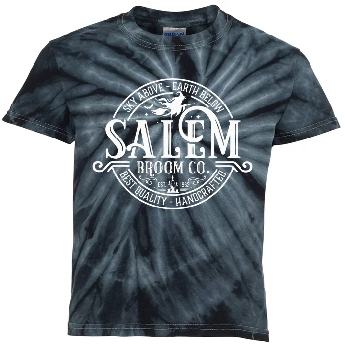 Salem Broom Company Est 1692 Halloween Classic Funny Kids Tie-Dye T-Shirt