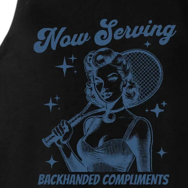 Serving Backhanded Compliments Retro Ladies Tri-Blend Wicking Tank