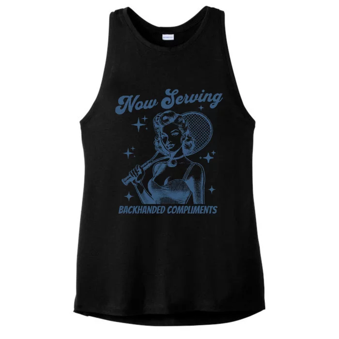 Serving Backhanded Compliments Retro Ladies Tri-Blend Wicking Tank