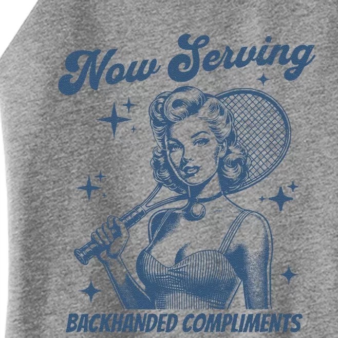 Serving Backhanded Compliments Retro Women’s Perfect Tri Rocker Tank