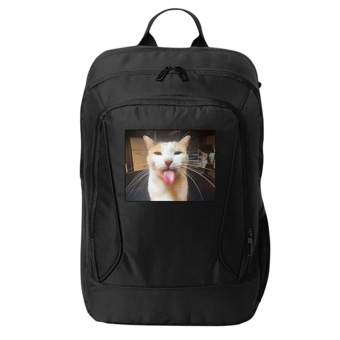 Silly Bleh Cat Meme City Backpack