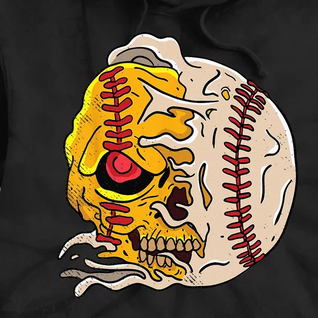 Skull Baseball Cool Skeleton Sports Player Pitcher Catcher Tie Dye Hoodie