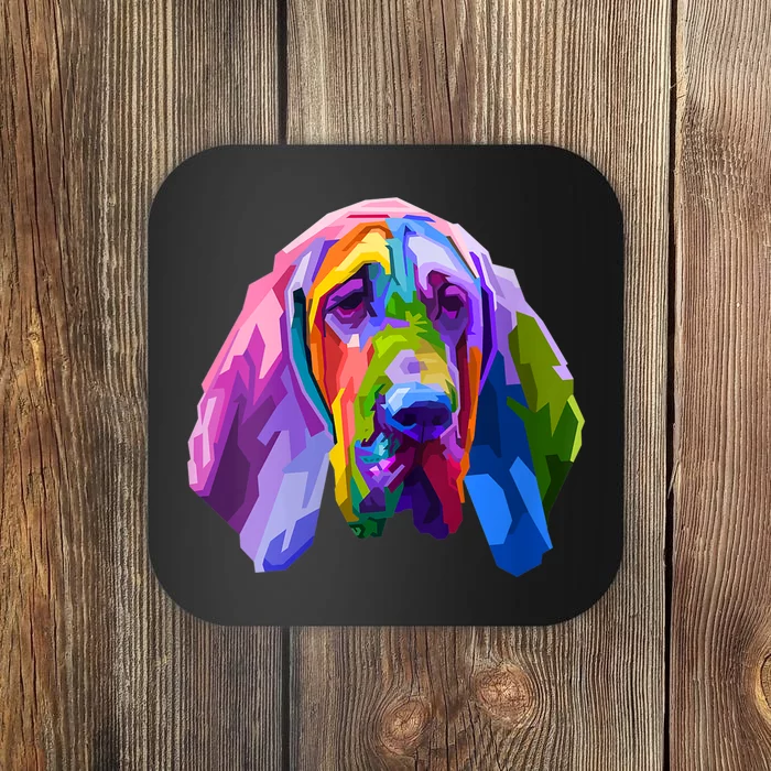 S Bloodhound Colorful Pop Art Portrait For Dog Owners Vneck Coaster