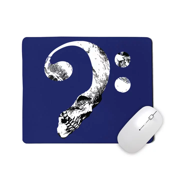 Skull Bass Clef Bass Player Musican Music Lover Guitar Mousepad