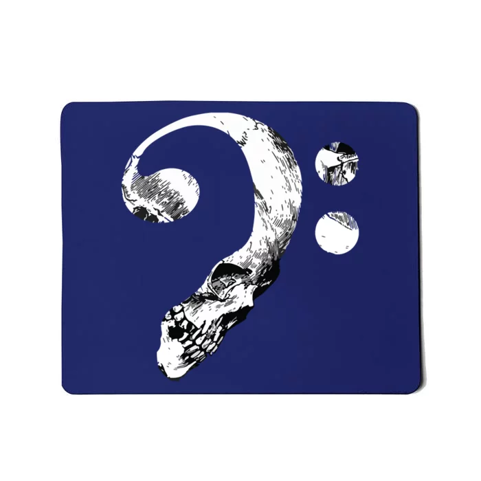 Skull Bass Clef Bass Player Musican Music Lover Guitar Mousepad