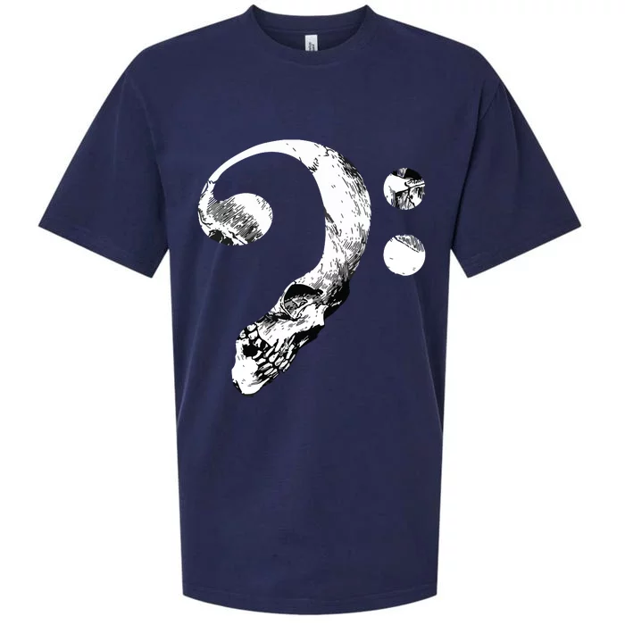 Skull Bass Clef Bass Player Musican Music Lover Guitar Sueded Cloud Jersey T-Shirt