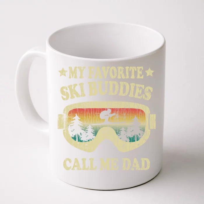 Ski Buddies Call Me Dad Funny Retro Skiing Skier Graphic Funny Gift Front & Back Coffee Mug