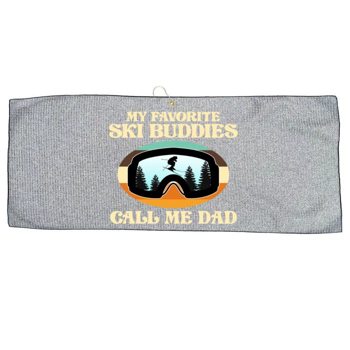 Ski Buddies Call Me Dad Skiing Skier Snowboard Sport Graphic Gift Large Microfiber Waffle Golf Towel