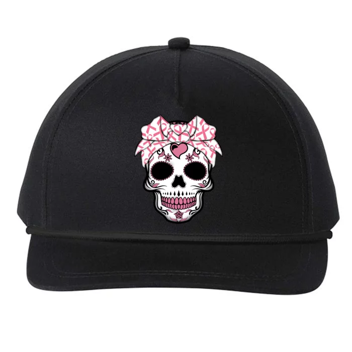 Skull Breast Cancer Snapback Five-Panel Rope Hat