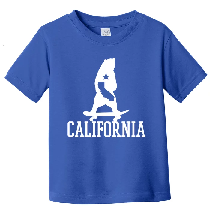 Skateboarding Bear California Toddler T-Shirt