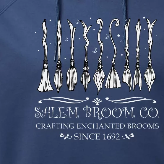 Salem Broom Company For A Halloween Fan Performance Fleece Hoodie