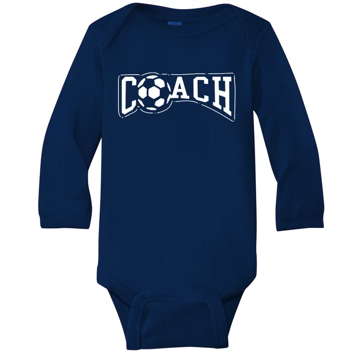 Soccer Ball Coach Gift Sports Coaching Head Baby Long Sleeve Bodysuit