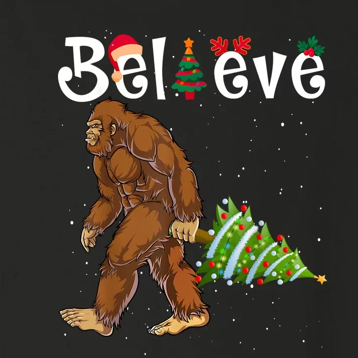 Santa Bigfoot Christmas Lights Rock Funny Sasquatch Believe Toddler Long Sleeve Shirt