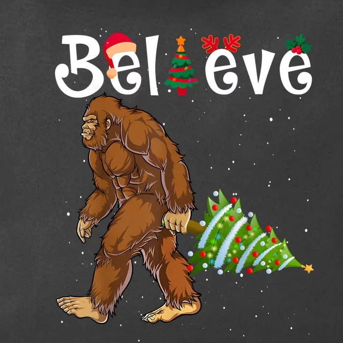 Santa Bigfoot Christmas Lights Rock Funny Sasquatch Believe Zip Tote Bag