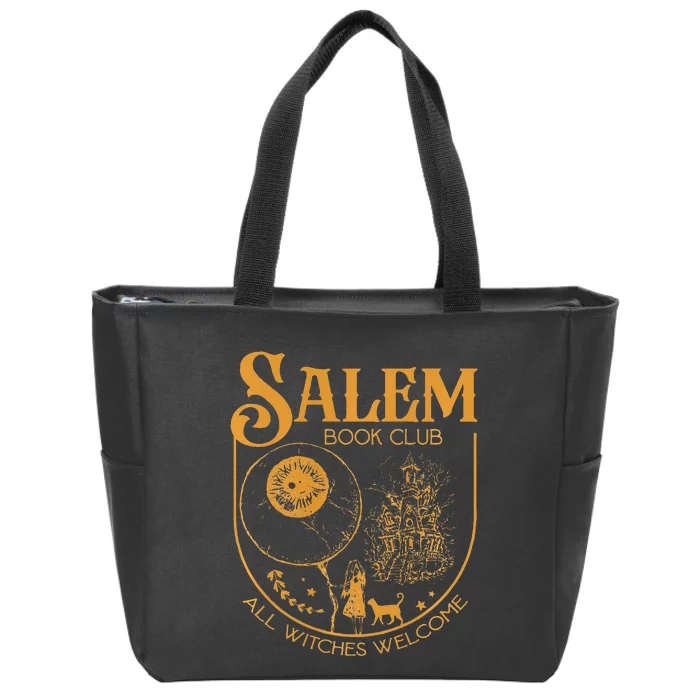 Salem Book Club Bookish library for book nerds bookworms Zip Tote Bag