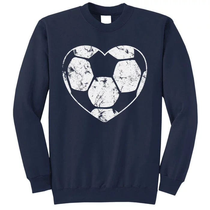 Soccer Ball Cute Heart Mom Fan Parent Coach Player Graphic Tall Sweatshirt