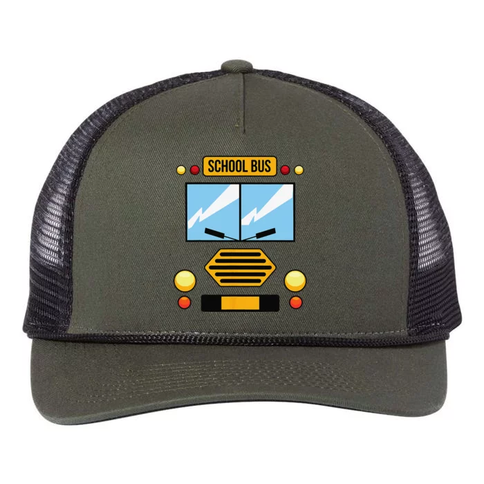 School Bus Costume Cool Easy Vehicle Halloween Gift Retro Rope Trucker Hat Cap