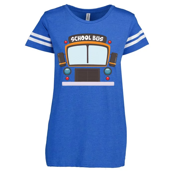 School Bus Costume Halloween Bus Driver Funny Enza Ladies Jersey Football T-Shirt