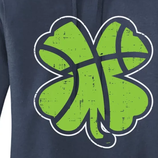 Shamrock Basketball Clover St Patricks Day Lucky Sports Gift Women's Pullover Hoodie