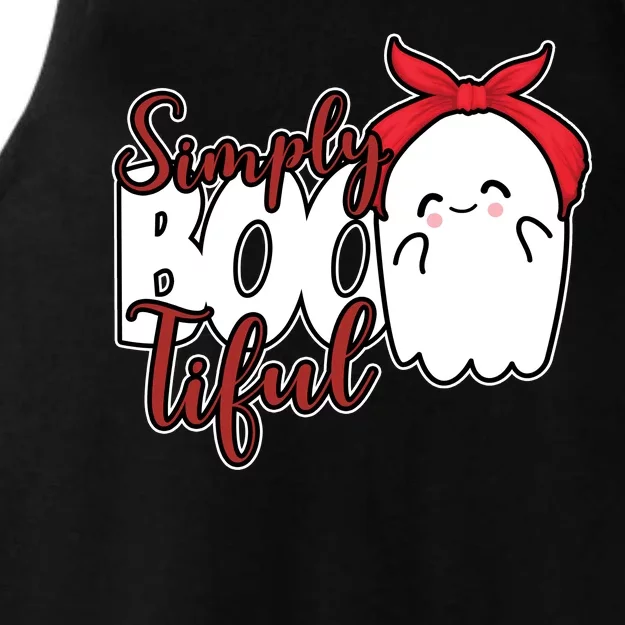 Simply Bootiful Cute Halloween Ghost Ladies Tri-Blend Wicking Tank