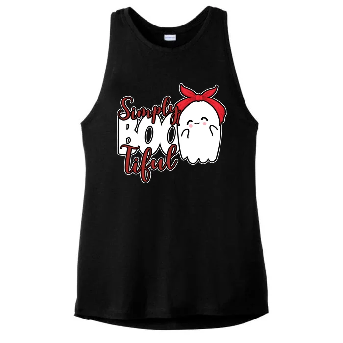 Simply Bootiful Cute Halloween Ghost Ladies Tri-Blend Wicking Tank