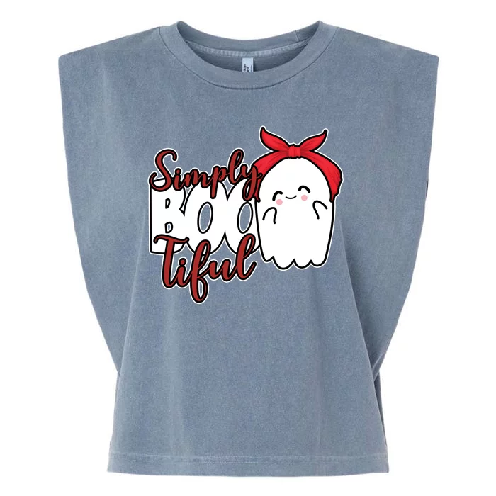 Simply Bootiful Cute Halloween Ghost Garment-Dyed Women's Muscle Tee