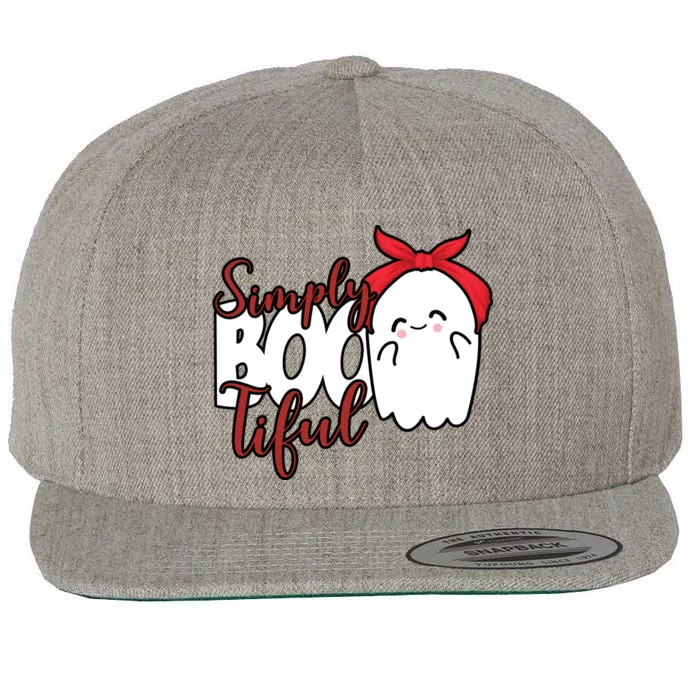 Simply Bootiful Cute Halloween Ghost Wool Snapback Cap