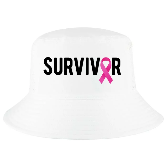 Survivor Breast Cancer Awareness Ribbon Cool Comfort Performance Bucket Hat