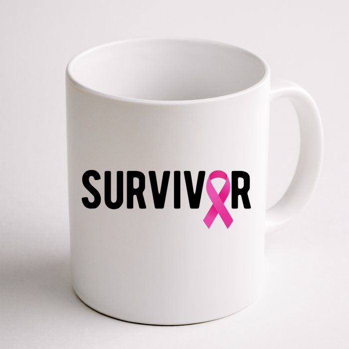 Survivor Breast Cancer Awareness Ribbon Front & Back Coffee Mug