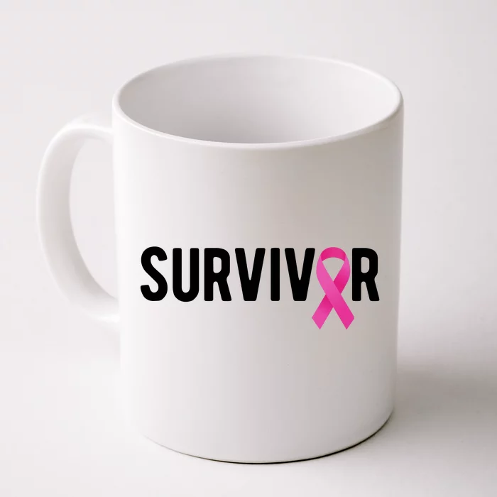 Survivor Breast Cancer Awareness Ribbon Front & Back Coffee Mug