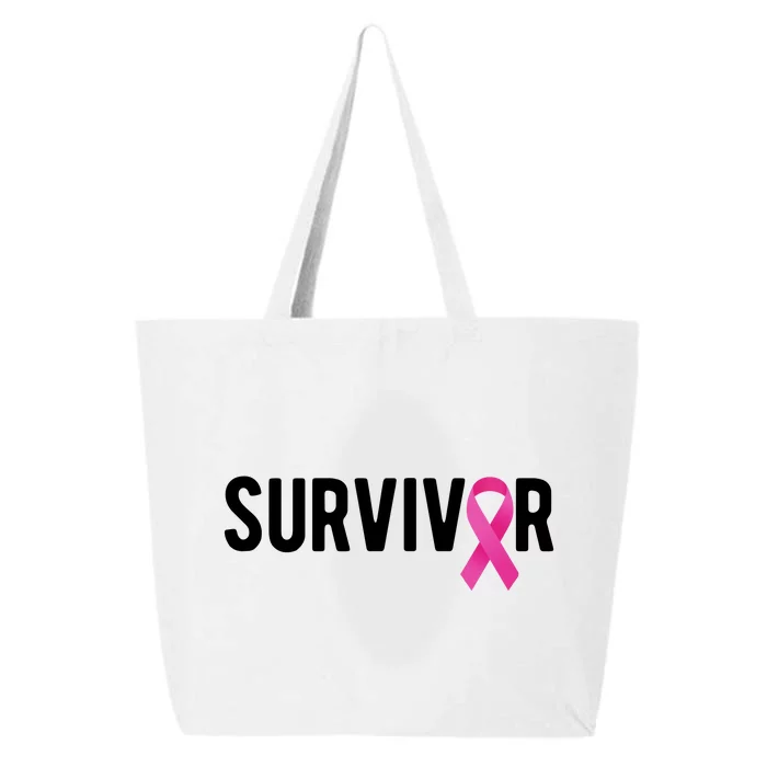 Survivor Breast Cancer Awareness Ribbon 25L Jumbo Tote