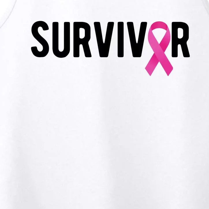 Survivor Breast Cancer Awareness Ribbon Performance Tank