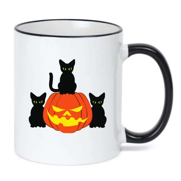 Spooky Black Cat Halloween Pumpkin Cats Jack O Lantern Black Color Changing Mug