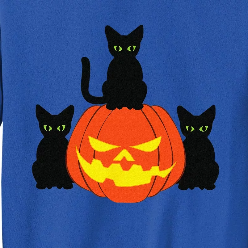 Spooky Black Cat Halloween Pumpkin Cats Jack O Lantern Tall Sweatshirt