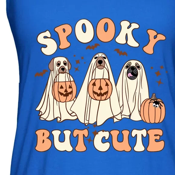 Spooky But Cute Ghost Dog Halloween Pumpkin Trick Or Treat Gift Ladies Essential Flowy Tank